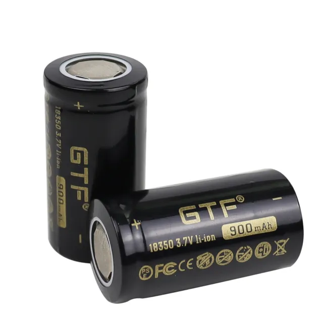 2x GTF 18350 3.7V 900mAh Batteria Litio Alta Potenza Batterie Ricaricabili
