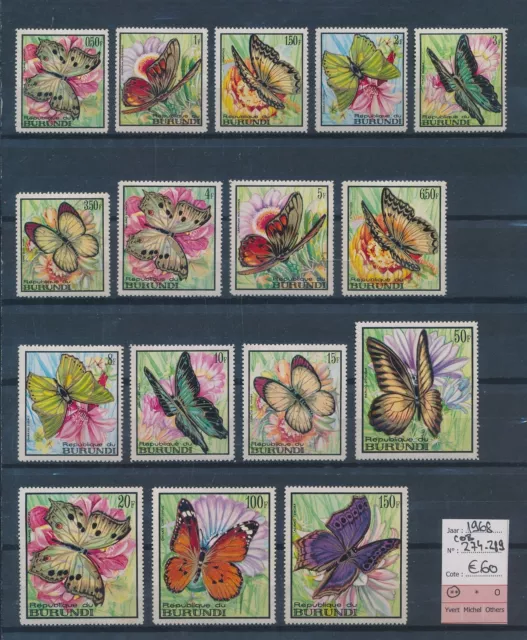 XE01821 Burundi 1968 butterflies insects fine lot MNH cv 60 EUR