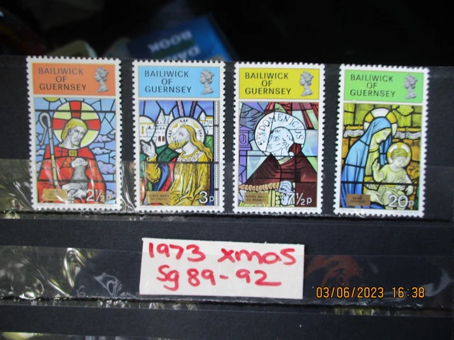 Guernsey 1973 - Xmas / Stained Glass Windows  - U/M MNH Set  - Sg89 - 92
