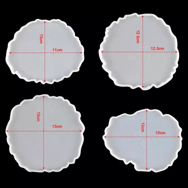 Silikonformen Epoxidharz Set 4 Stück Große Resin Silikonform DIY Set Untersetzer