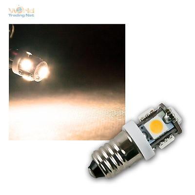 5 X LED Souce D'Éclairage E10 Blanc Chaud, 12V, 5x 5050 SMD, Lampe Ampoule Chaud