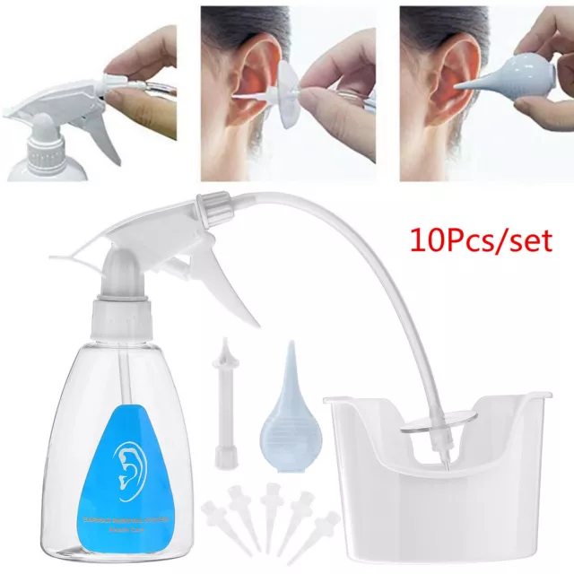 10Pcs Ear Wax Washer Water Syringe Kit Earwax Removal Irrigation Bottle System