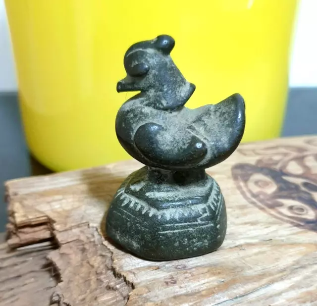 Antique Burma Opium Weight Mandarin Duck Bronze Scupture