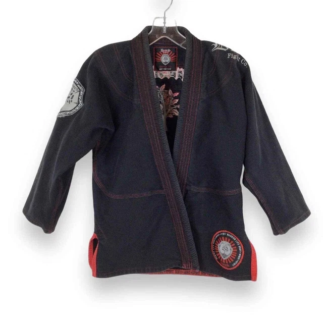 Deus Fight Co Jui-Jitsu Martial Arts Gi Black/Red Jacket size M2