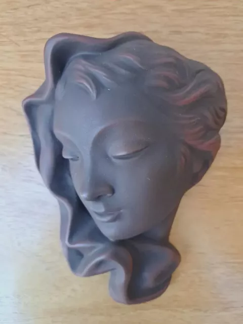 Vintage Mid Century 50s 60s German ACHATIT Lady Head Art Deco Style Wall Mask