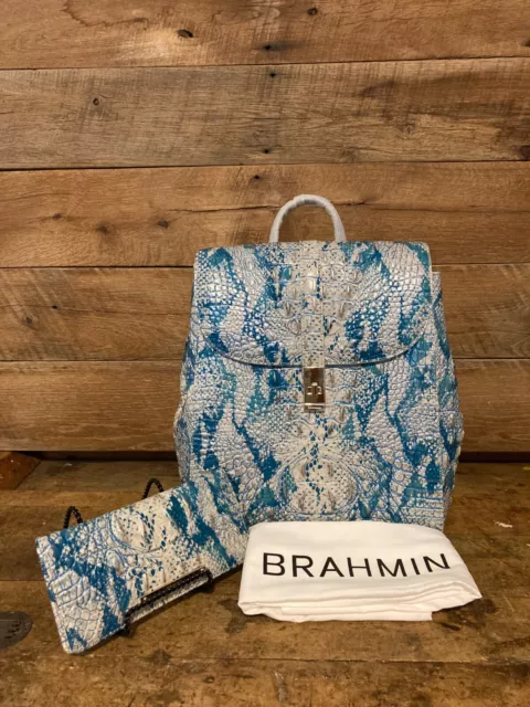 Brahmin Sadie Mesmerized Melbourne Leather Backpack & Ady Wallet-NWT