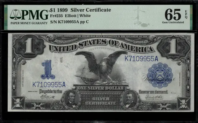 1899 $1 Silver Certificate FR-235 - Black Eagle - PMG 65 EPQ Gem Uncirculated