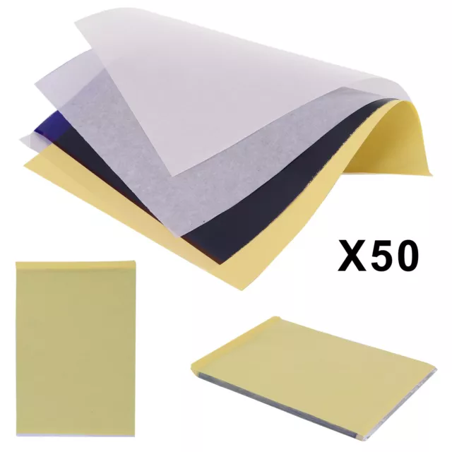 50 x A4 Tattoo Thermal Carbon/Copy Stencil Transfer Paper Tracing Kit Delicate