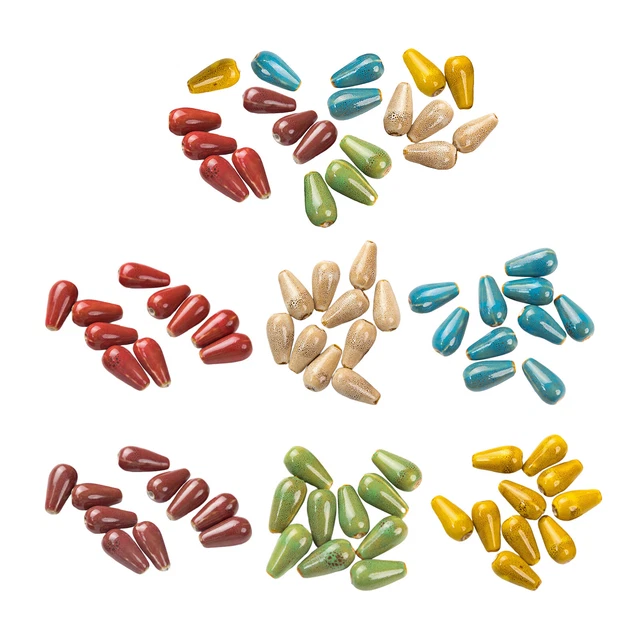 Water Drop Ceramic Beads Drop Shape Charm Set DIY Bracelet Making Accessory