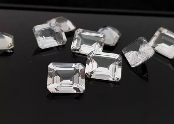 Cristal Quartz à Facettes Ocatgon Coupe Desseré Gemme 10x8mm Naturel 15 Pieces