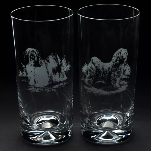 Tibetan Terrier | Dog Highball Glass | Engraved | Pair or Single