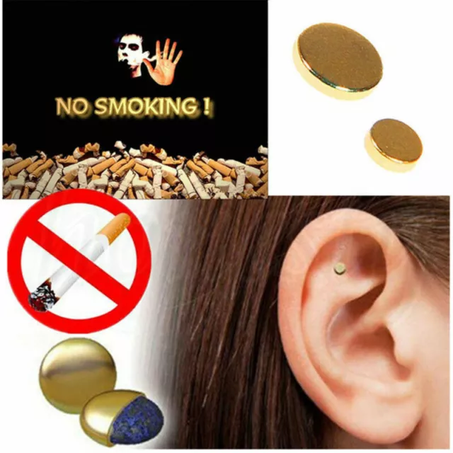 2X Quit Smoking Stop Smoke Ear Auricular Magnet Therapy Acupressure Healthy Care