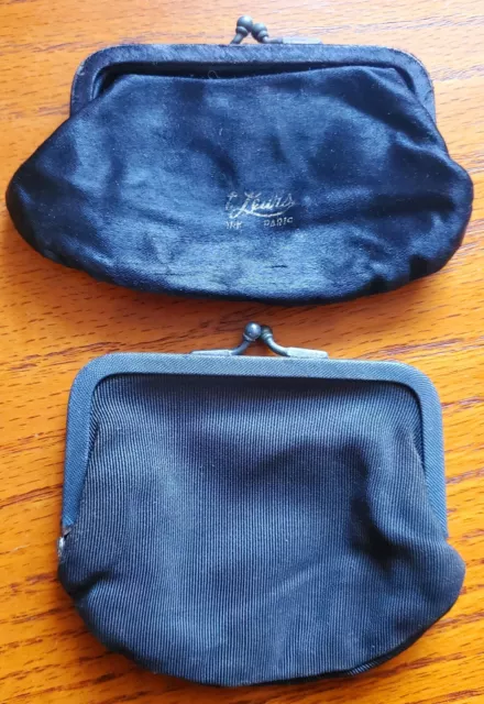 2 Antique Coin Purses Estate Finds Soft Fabric Paris