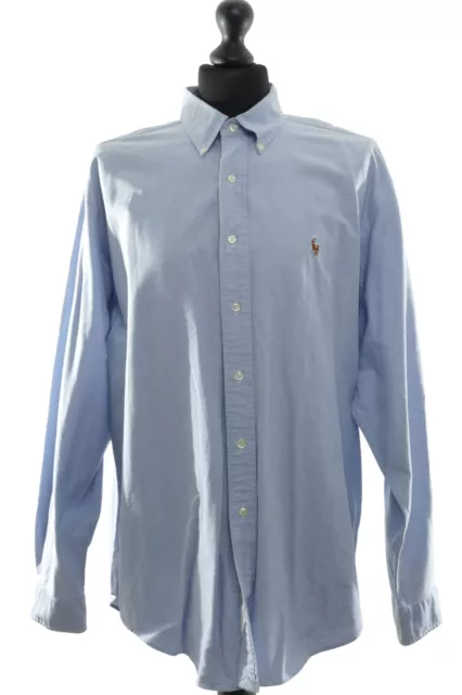 Ralph Lauren Yarmouth Hemd XL KW43 blau hellblau Langarm Button-Down ÄL:67cm