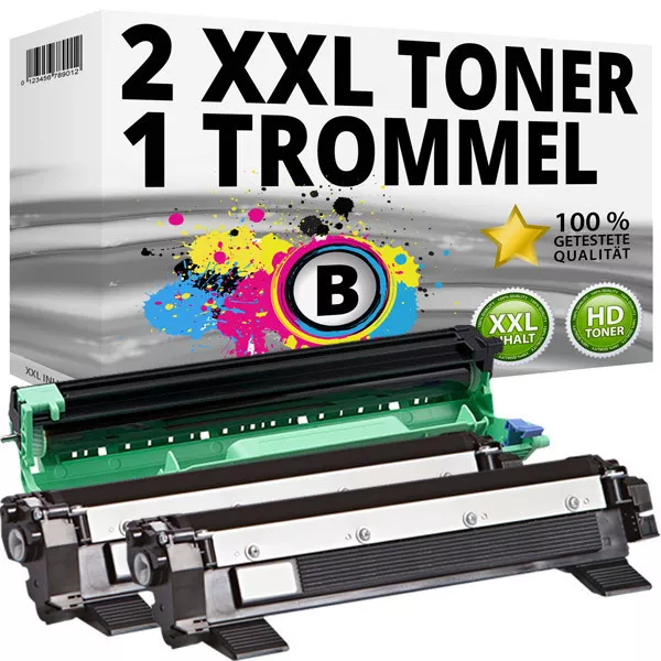 Toner T3AZUR Lot de 2 Toners compatibles Brother MFC-1810, MFC-1910, MFC- 1910W, TN1050 - 1 000 pages – Noir