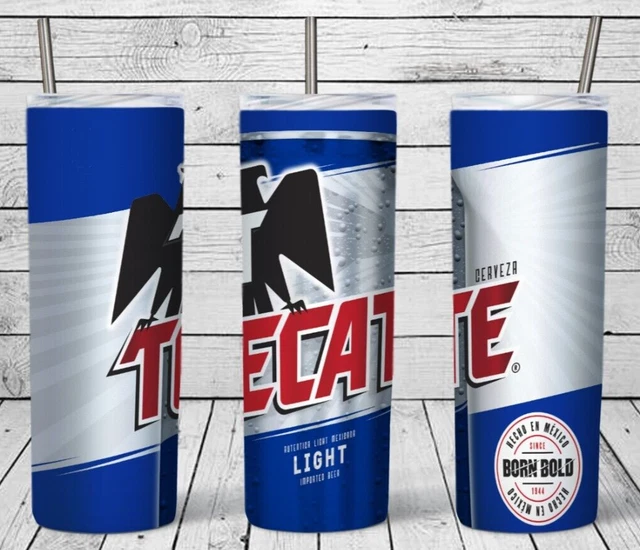 Tecate 20 oz SKINNY TUMBLER Stainless Steel | Gift Ideas Man Cave