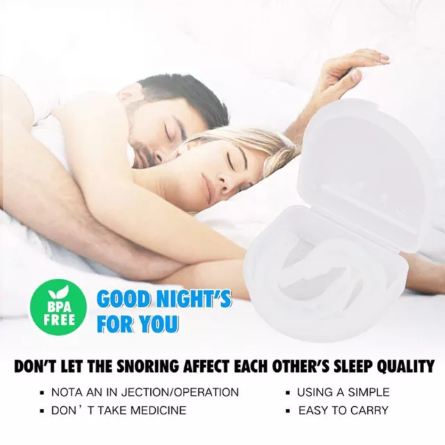 2Pcs Quiet Stop Snoring Guard Anti Snore Night Sleep Apnea MouthPiece Grin#km 3