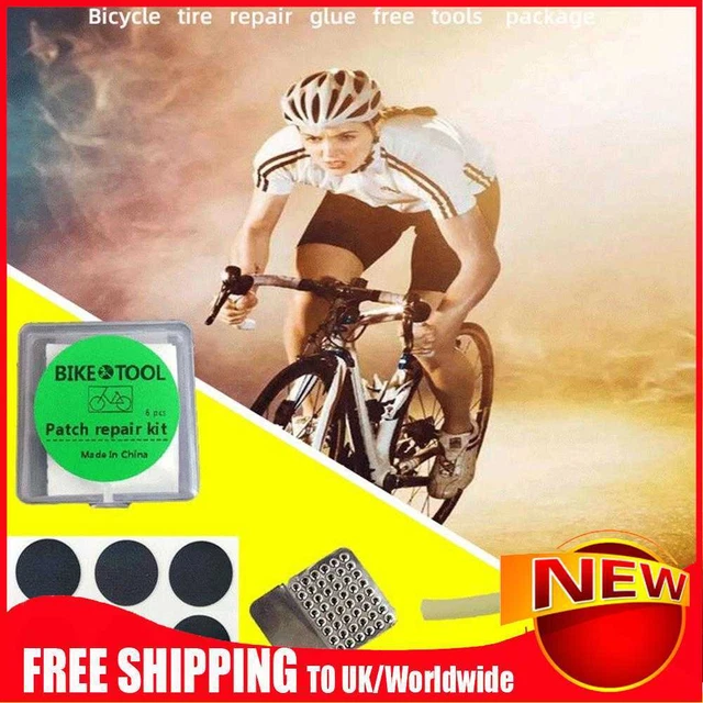Bicycle Bike Tire Tyre Patch Piece Cycling Glue Free Puncture Repair Tools Kits