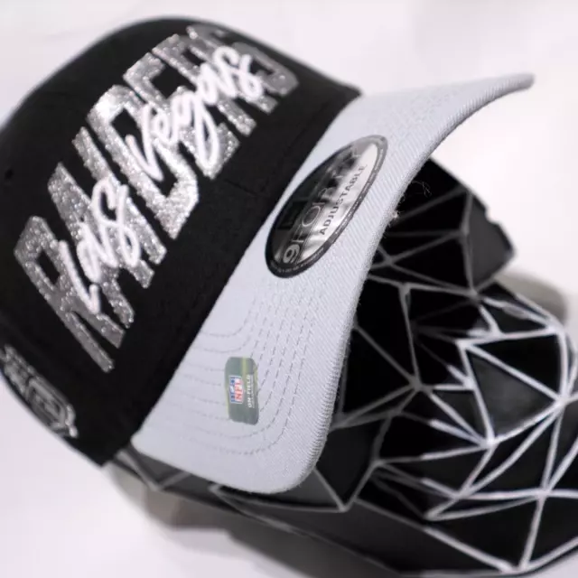 New Era Raiders Men's Snapback Cap Black Grey NFL Football Las Vegas 9 Forty Hat