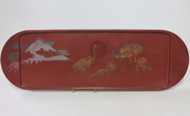Antique Japanese Lacquer Tray & Two Dishes 2