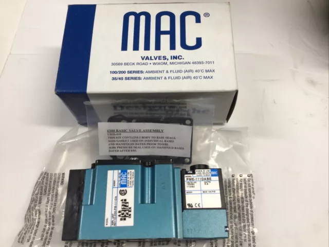 MAC Valves Inc. 6211C-000-PM-611DA Directional Valve PME-611DABE 24VDC NEW!!