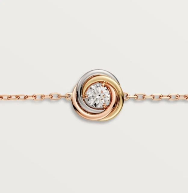 Cartier Trinity Bracelet 15 Cm Diamond 18K Gold Platinum _86270
