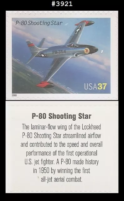 USA5 #3921 MNH Lockheed P-80 Shooting Star Aviation