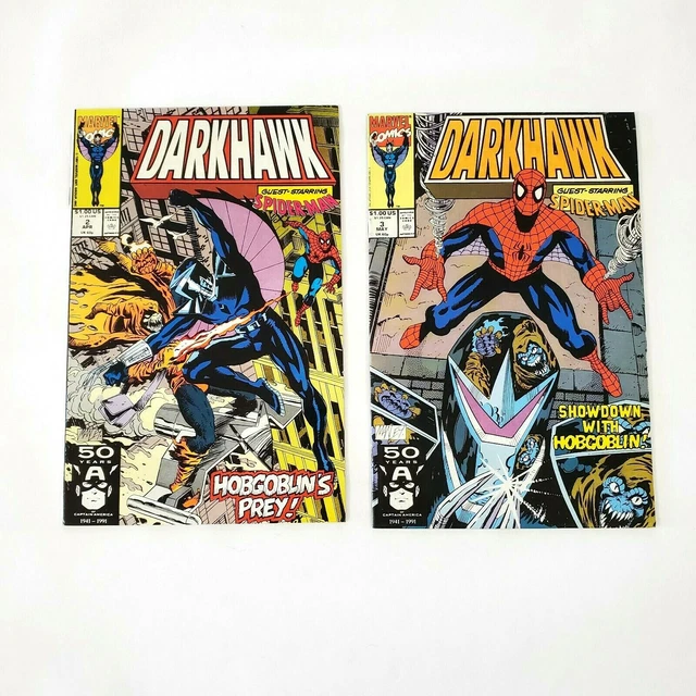 Darkhawk #2 & 3 April 1991 Marvel Comic Book Lot Spider-Man Hobgoblin Appearance