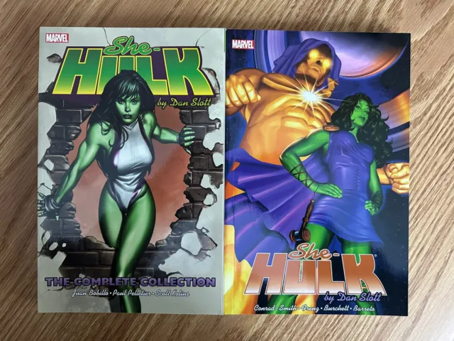She-Hulk Complete Collection Vol 1 & 2 By Dan Slott OOP TPB Marvel Comics