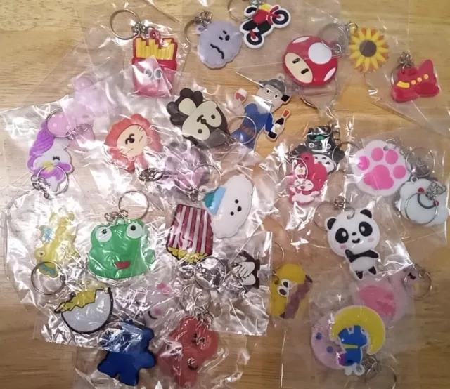 Keyrings Boys/Girls Piñata/Party Bag Fillers, Toys, Favours, Lucky Dip Prizes UK