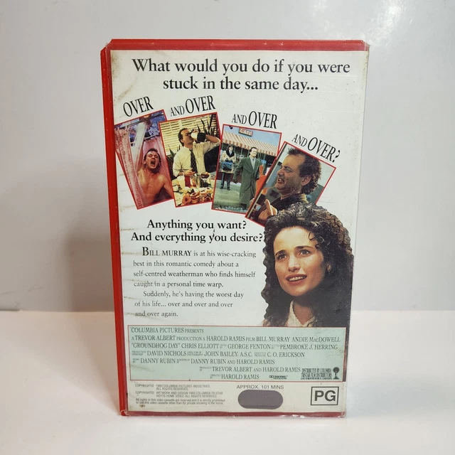 GROUNDHOG DAY VHS Big Box Ex-Rental Movie PAL Video Tape Bill Murray ...