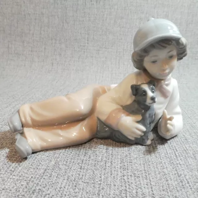 My Pal 1149 Nao By Lladro Young Boy Small Dog Figurine Ornament Bisque Porcelain