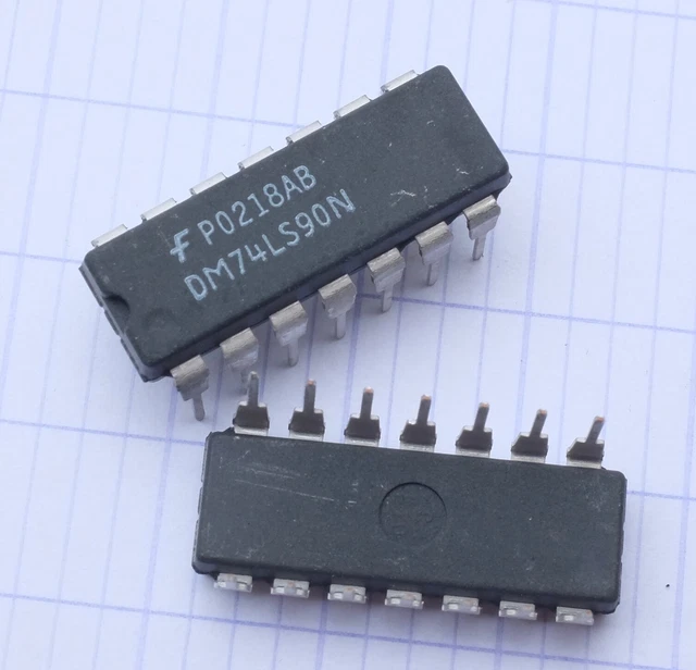 Lot De 2 Circuits Intégrés DM74LS90N Fairchild - Neuf Stock Ancien, Parfait Pour Réparations Ou Projets électroniques