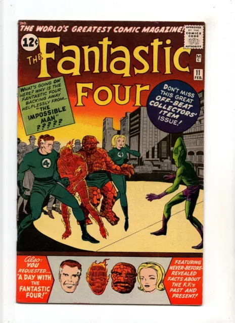 Fantastic Four #11 NM- 9.2 HIGH GRADE Marvel Comic KEY 1st Impossible Man App
