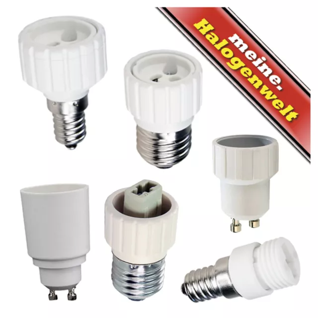 Lampen-Sockel E14 E27 auf Gu10 G9 E14 Leuchtmittel-Adapter Fassung Glühbirne LED 2