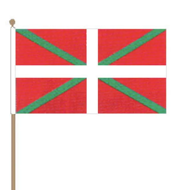 BASQUE Polyester medium HAND WAVING FLAG 9"X6" 22.5cm x 15cm SPAIN FRANCE