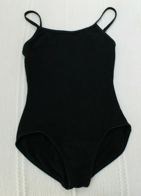 Capezio BLACK BALLET LEOTARD sz 6 Girls Adjustable Straps Dance Tap Jazz Leo