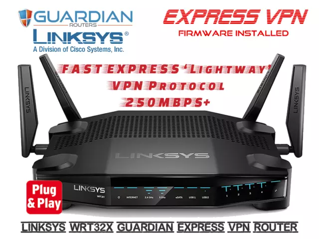LINKSYS WRT32x Express FAST NEXT GEN router VPN Express firmware 250 Mbp+ 3