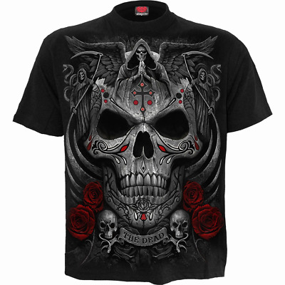 Spiral Direct THE DEAD Mens, Biker/Rock/Cross/Skull/Reaper/Goth T-Shirt/Clothing