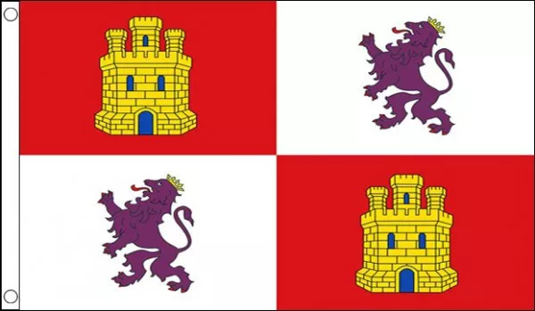 CASTILE AND LEON FLAG 5' x 3' Castilla Y Lyon Lion & Castle Spain Spanish Region