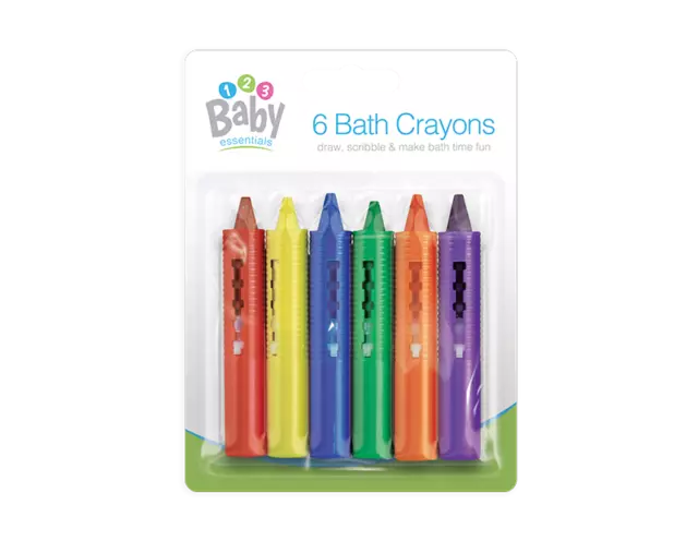 6x Baby Bath Crayons Non Toxic Education Fun Toy Easy Washable Wipeable Drawing