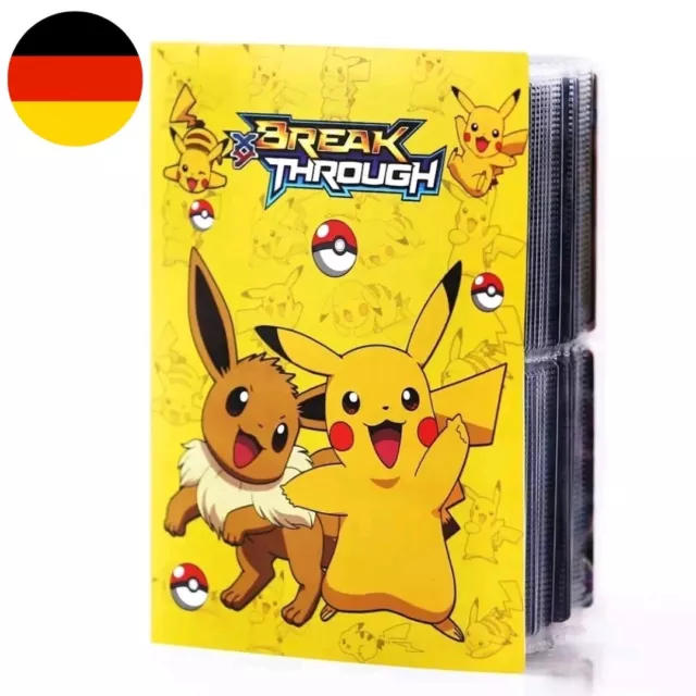 Sammelalbum ⚡ Pokemon Karten Portfolio 4-Pocket Sammelkarten Heft Ordner Buch