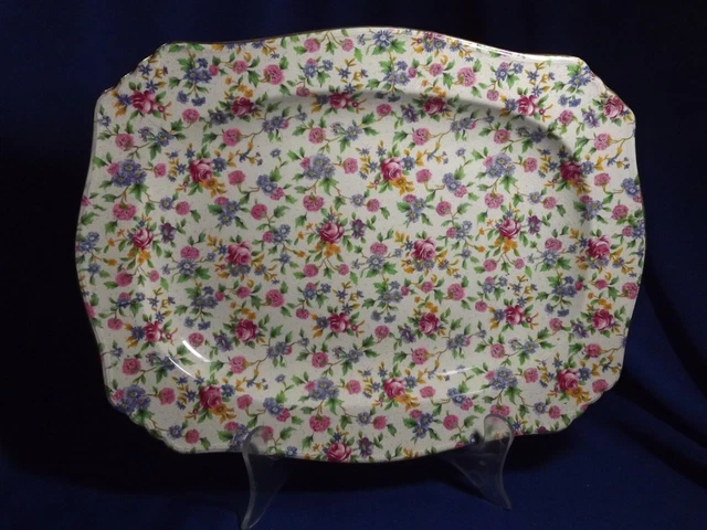 OLD Royal Winton Grimwades"OLD COTTAGE" Chintz 14"L/10.75"W Rectangular Platter