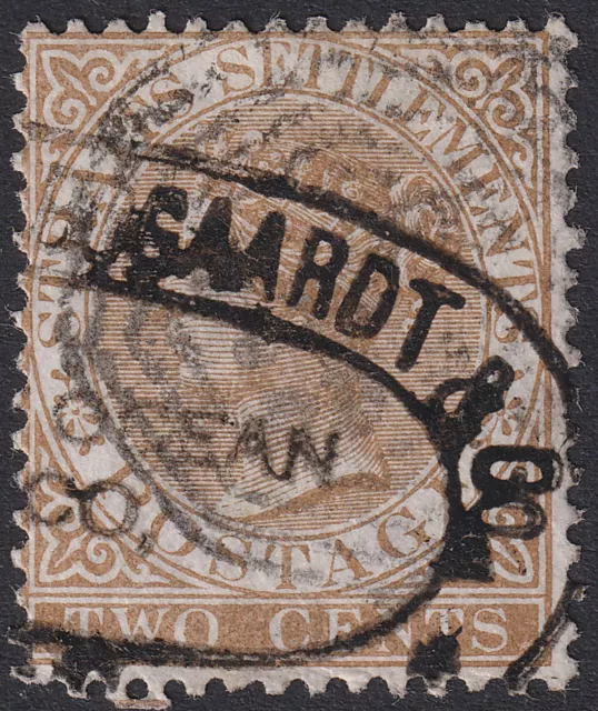 Malaya Straits Settlements 1867 QV 2c Brown Used MANSFIELD BOGAARDT & CO Chop