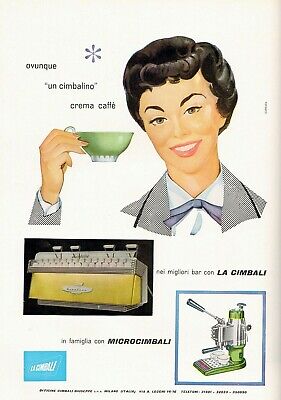 Publicité 1956 Machine à café expresso Cimbali et Microcimbali Bar Cimbalino