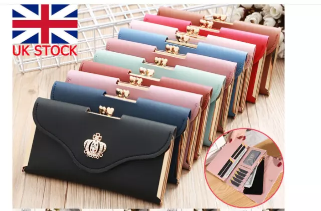 Ladies Leather Wallet Long Purse Phone Card Holder Case Clutch Large Capacity UK