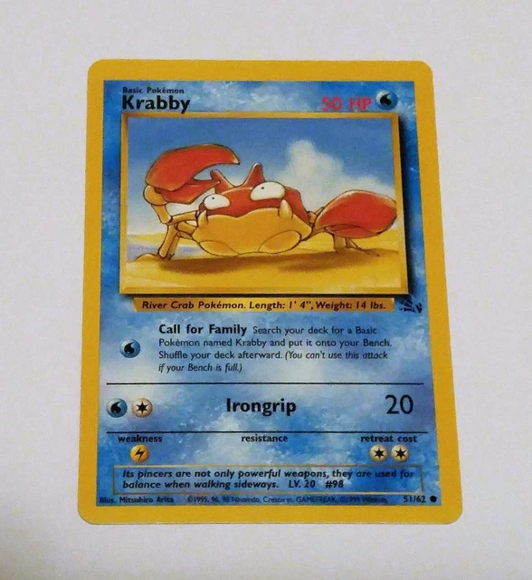 pokemon card krabby - (115) Evolves from null Type Krabby Kingler 1 (Used) 981552044|