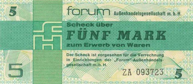 DDR Banknote 5 Mark Forum 1979  Ro: 369b Ersatznote  Kassenfrisch / UNC