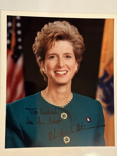 CHRISTINE TODD WHITMAN Signed/Autographed 8x10 Photo New Jersey Governor