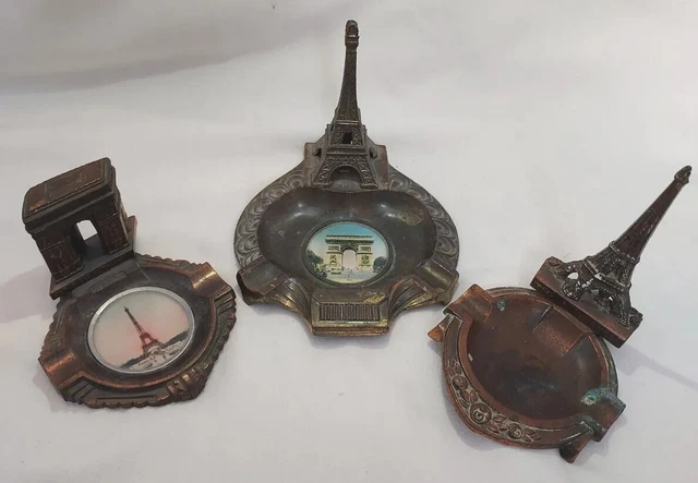 Cendrier / Vide-poche Souvenir De Paris – Métal Vintage, Collectionneur, Dimensions 9x6.5cm